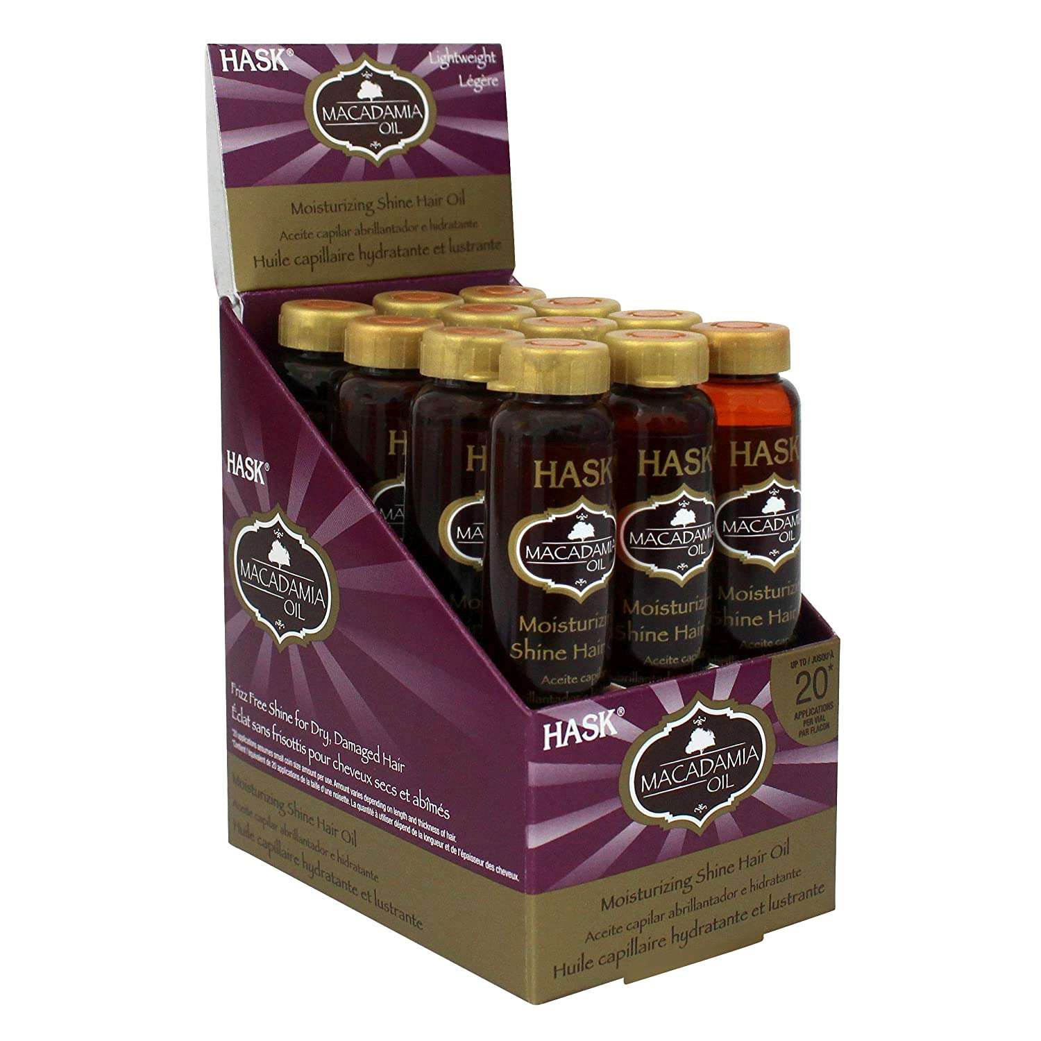 Hask Vial Shine Oil Macademia 12Disply Hask Vial Shine Oil Macademia 12Disply