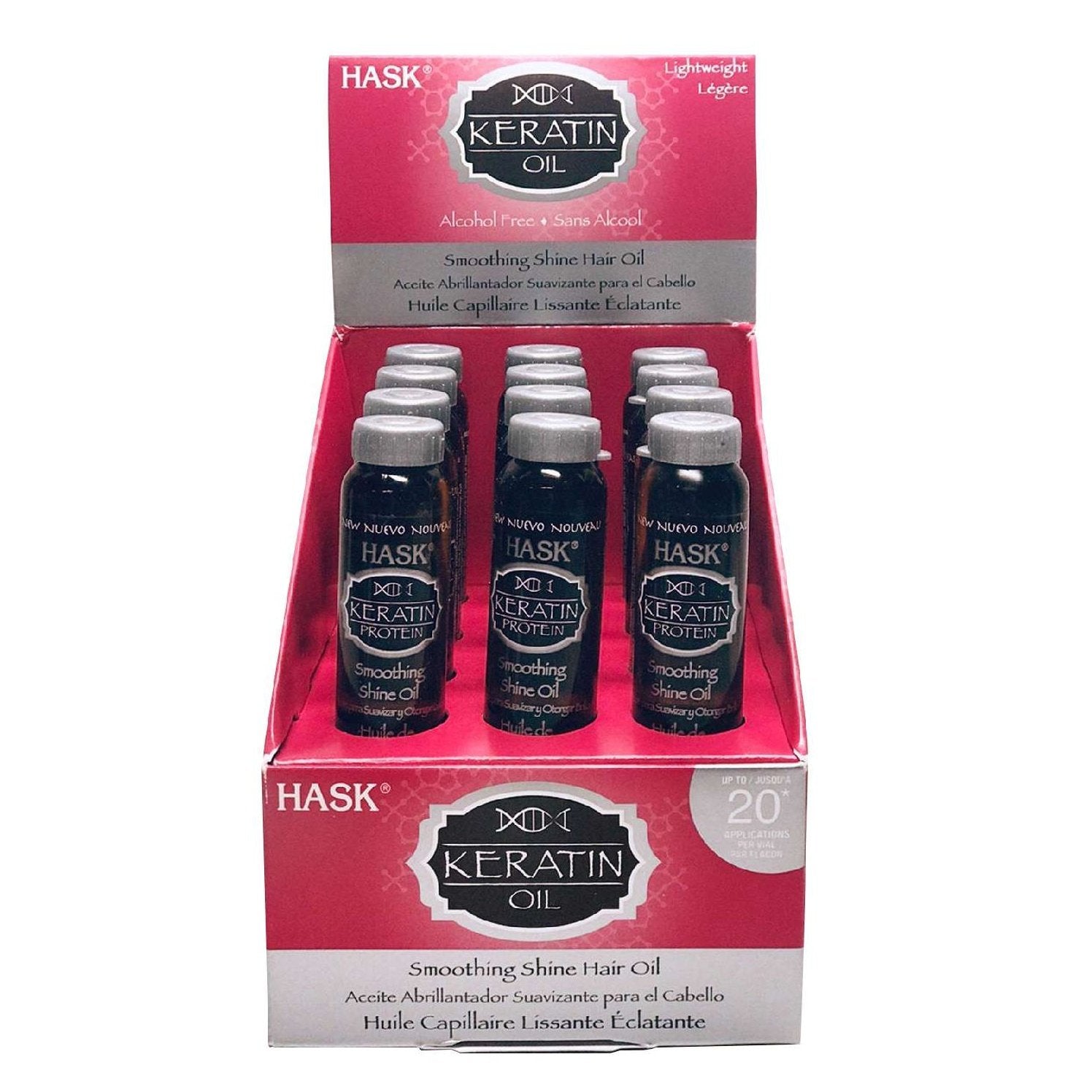 Hask Vial Shine Oil Keratin 12Disply Hask Vial Shine Oil Keratin 12Disply
