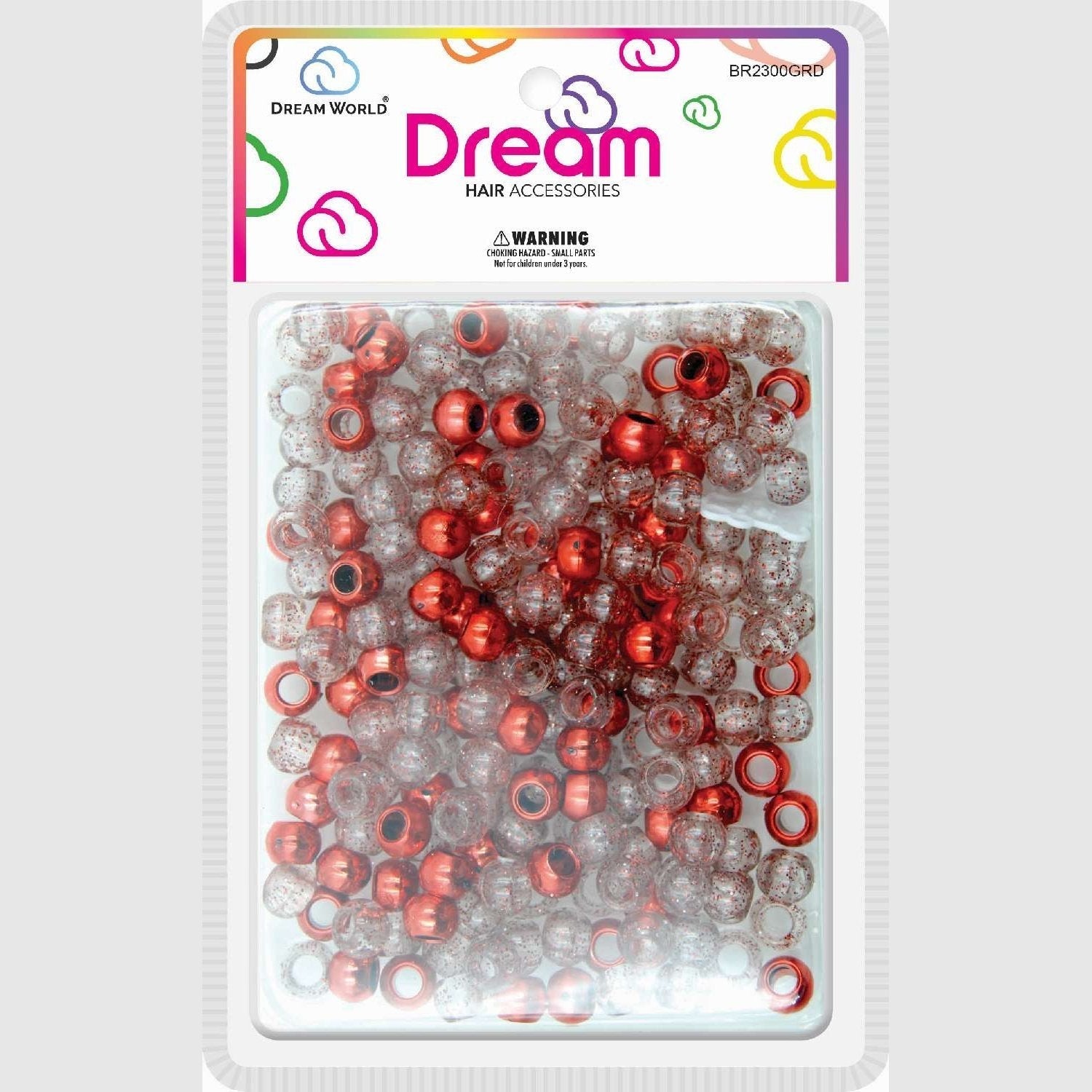Chloe Bead 230 Round Glitter Red Assort Chloe Bead 230 Round Glitter Red Assort