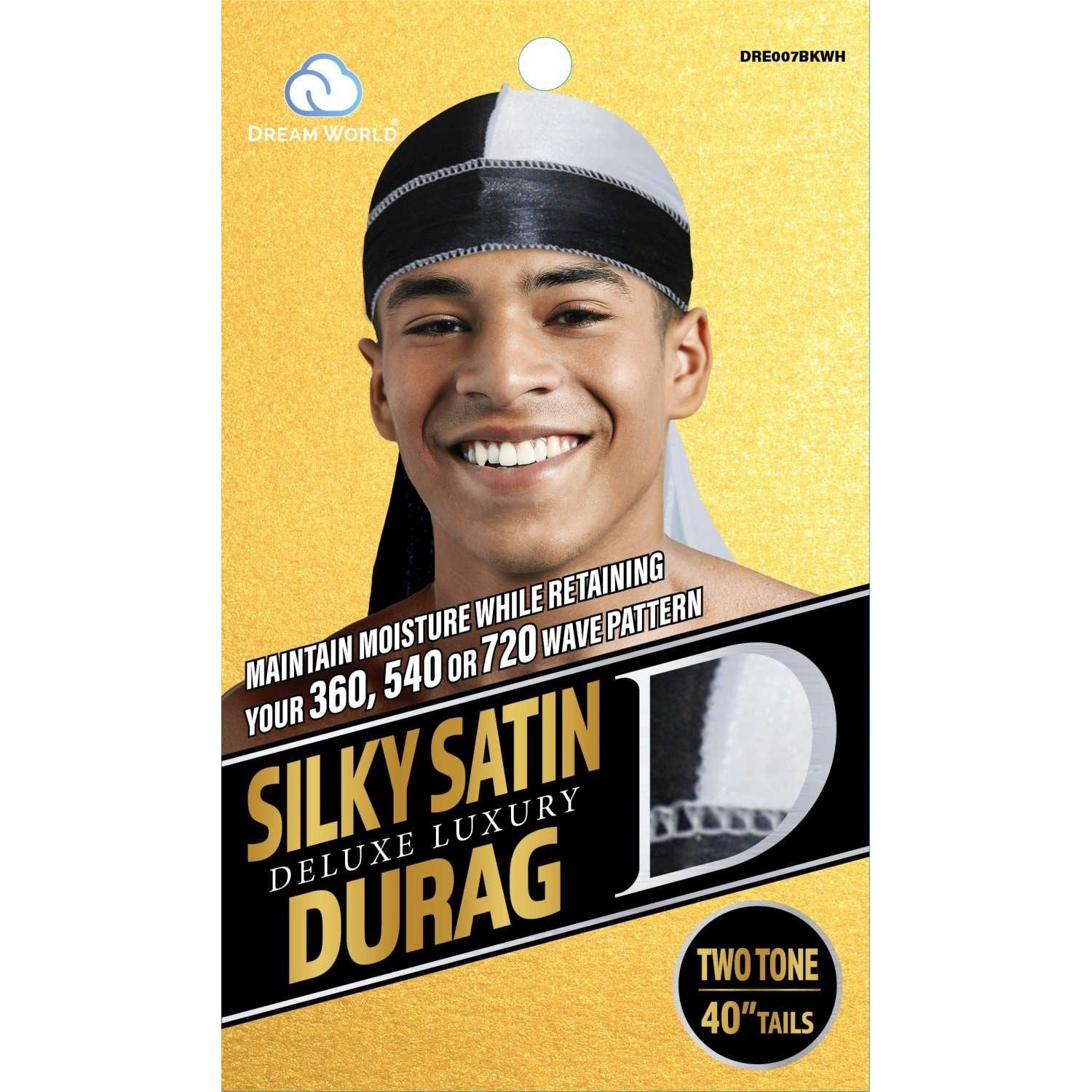 Dream Men Durag Smooth Thick Black White Dream Men Durag Smooth Thick Black White