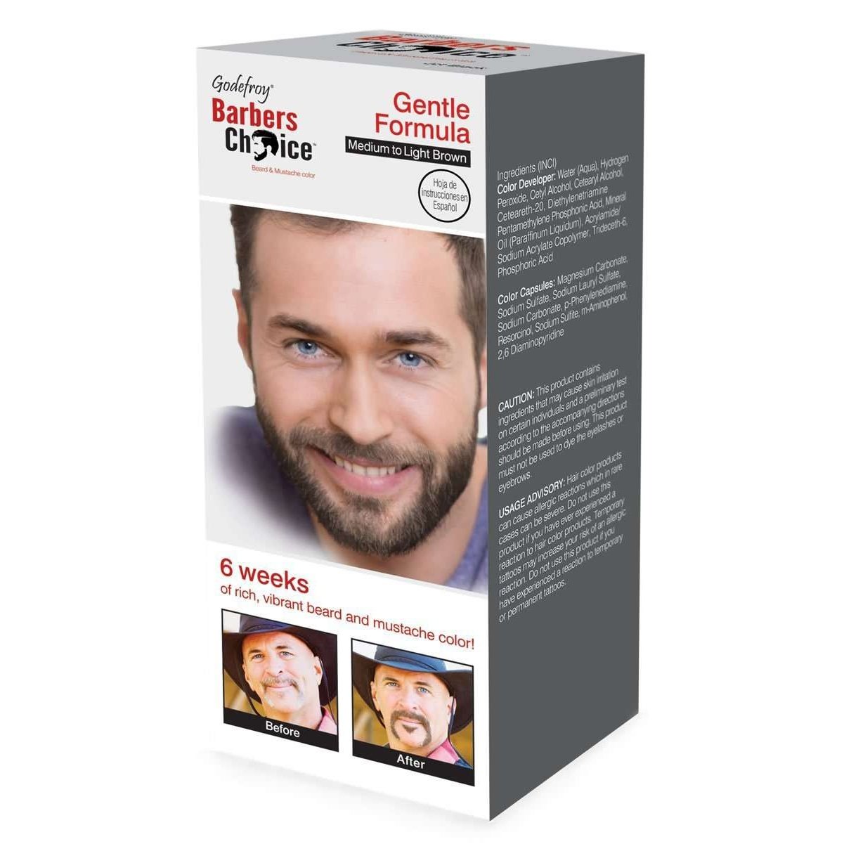 Barbers Choice Beard Mustache Color 3-Application Kit Medium Brown Barbers Choice Beard Mustache Color 3-Application Kit Medium Brown