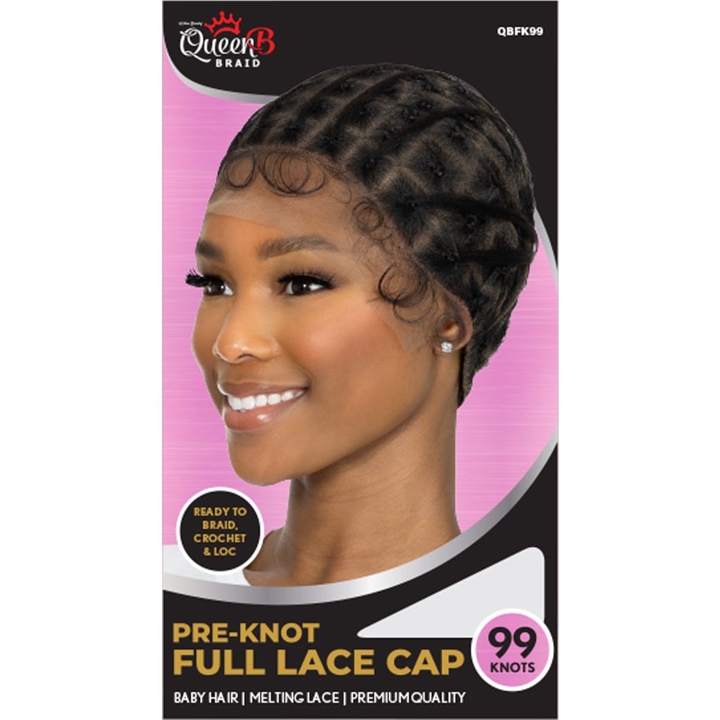 Queen B Pre-Knot Full Lace Cap - 99 Knots Queen B Pre-Knot Full Lace Cap - 99 Knots