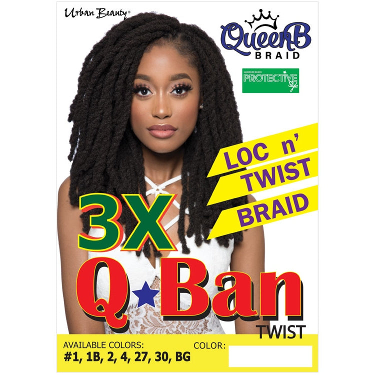 Synthetic Queen B 3X Q-Ban Twist Color #Burgundty