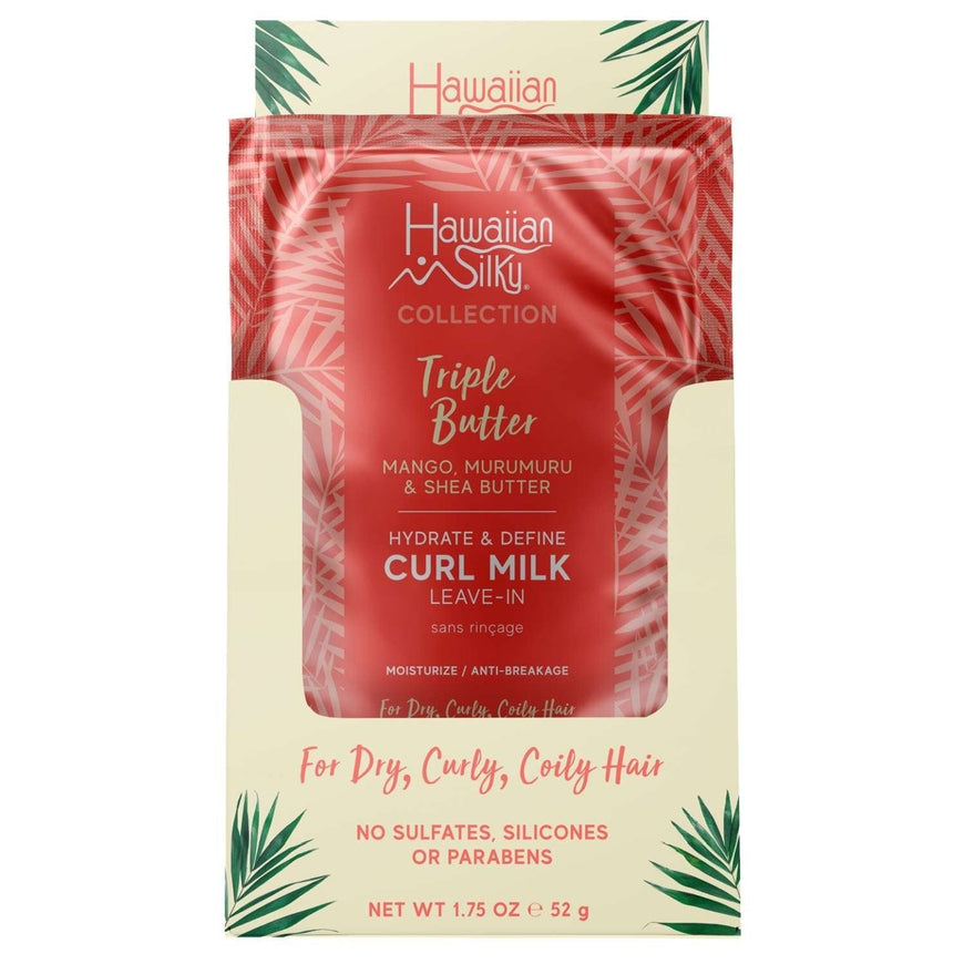 Hawaiian Silky Collection Triple Butter Hydrate  Define Curl Milk Leave-In Moisturizer Display Box