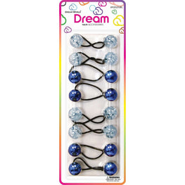 Chloe Ponytail 2620 Glitter Blue Assort 8 Pieces